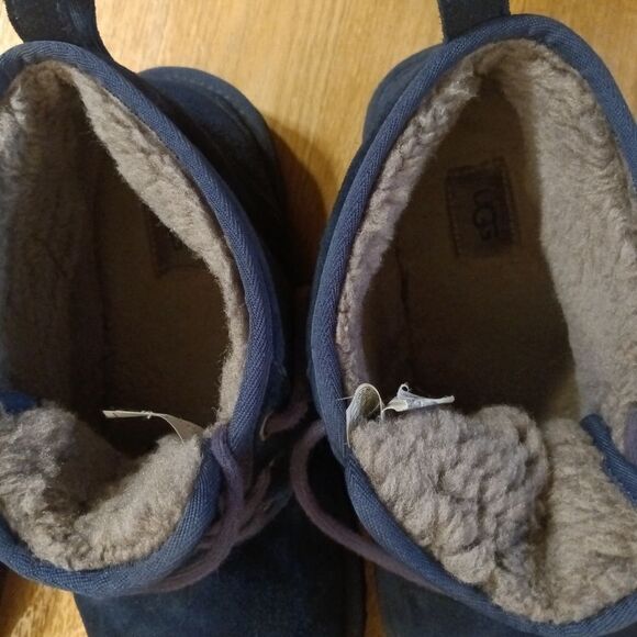 UGG Neumel Blue Suede Sheerling Lined Tie Up Chukka Boots Sz 12 main image 7
